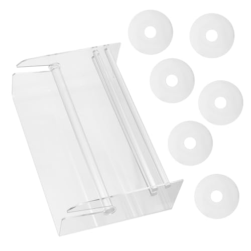 ABOOFAN Aufkleberspender verstellbarer Etikettenhalter Acrylbandständer Organizer Klarer Etikettspender Tischspender Aufkleber-Organizer Etikettenspenderstand Transparent von ABOOFAN