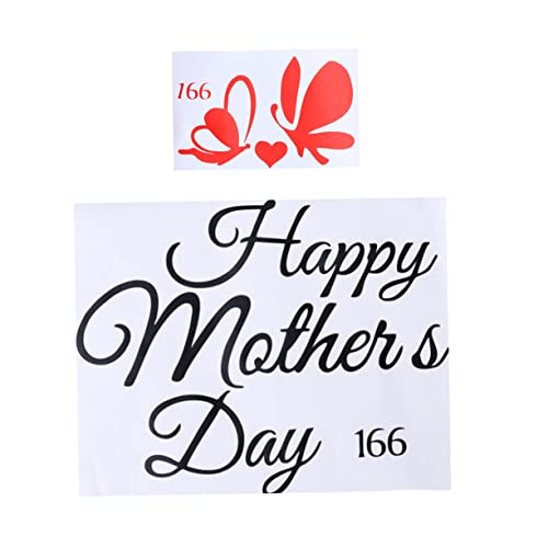 ABOOFAN Selbstklebende Aufkleber Ballonaufkleber Aufkleber Happy Mother S Day Balloon Sticker Happy Mothers Day Sticker Balloon Party Supplies PVC-Aufkleber Herzaufkleber von ABOOFAN