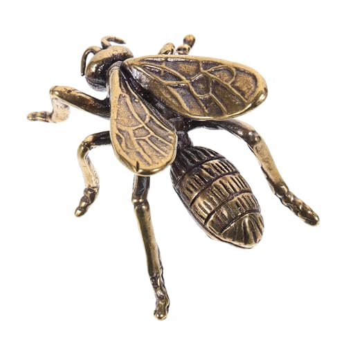 ABOOFAN Brass Craft Biene Figurine Vintage Insekten Dekoration Für Schreibtisch Kleine Messing Biene Kreative Wohnaccessoires Nostalgisches Ornamente Für Garten Und Wohnzimmer von ABOOFAN