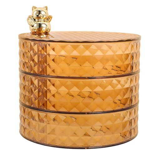 ABOOFAN Drehbarer Schmuck-Organizer 3-Lagige Kleine Schmuckschatulle Ohrringhalter Für Damen Schmuck-Aufbewahrungsbox Schmuck-Aufbewahrungstablett Mit Deckel Für Ringe Armbänder Golden ABOOFAN Drehbarer Schmuck-Organizer 3-Lagige Kleine Schmuckschatulle Ohrringhalter Für Damen Schmuck-Aufbewahrungsbox Schmuck-Aufbewahrungstablett Mit Deckel Für Ringe Armbänder Golden von ABOOFAN