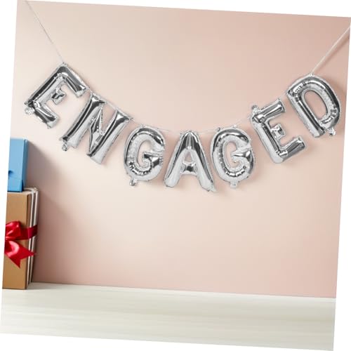 ABOOFAN Engaged Balloons Silber Folienballons für Verlobungsfeier Dekorationen Bridal Shower und Hochzeitsfeier Fotorequisiten Wiederverwendbar Elegant Einfach zu Montieren von ABOOFAN