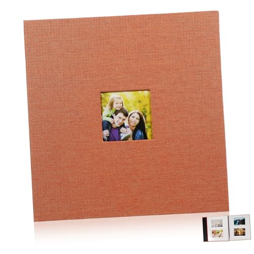 ABOOFAN Fotoalbum leeres fotobuch Fotoalben Fototagebuch mit leeren Seiten Jubiläumsalbum Blanko-Fotobuch mit festem Einband Abschluss-DIY-Album Bildalbumbuch Keepsake Album Orange von ABOOFAN