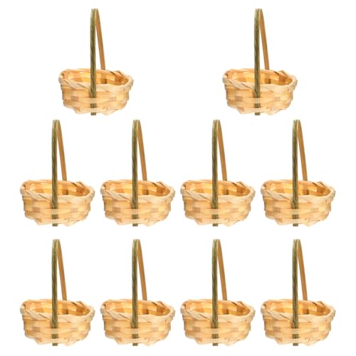 ABOOFAN 10 Stück Mini-Rattankorb, Miniatur-Weidenkorb für Hochzeitsblumenmädchen, Ostereierfüller, Puppenhausdekoration (8x8x10cm) ABOOFAN 10 Stück Mini-Rattankorb, Miniatur-Weidenkorb für Hochzeitsblumenmädchen, Ostereierfüller, Puppenhausdekoration (8x8x10cm) von ABOOFAN