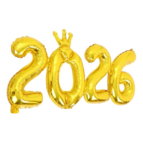 ABOOFAN Goldene Zahlenballons 2026: Riesige 2026-luftballons Aus Aluminiumfolie, Banner-dekoration Für Silvesterpartys, Abschlussfeiern, Geburtstage, Hochzeiten, Foto-requisiten ABOOFAN Goldene Zahlenballons 2026: Riesige 2026-luftballons Aus Aluminiumfolie, Banner-dekoration Für Silvesterpartys, Abschlussfeiern, Geburtstage, Hochzeiten, Foto-requisiten von ABOOFAN
