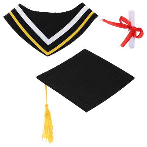 ABOOFAN Graduationsoutfit für Plüschtiere Abschlusskleidung für Bären mit Hut Gown und Zertifikat Großes Set mit Gelbem Schal und Quasten als Souvenir zur Abschlussfeier ABOOFAN Graduationsoutfit für Plüschtiere Abschlusskleidung für Bären mit Hut Gown und Zertifikat Großes Set mit Gelbem Schal und Quasten als Souvenir zur Abschlussfeier von ABOOFAN
