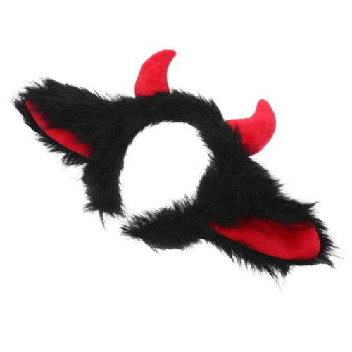 ABOOFAN Halloween Dämonen Hörner Stirnband Ox Horns Headband Schwarz Rot Cosplay Haarreif Für Damen Mädchen Leichtes Komfortables Kostüm Zubehör Für Themenpartys Bühne von ABOOFAN