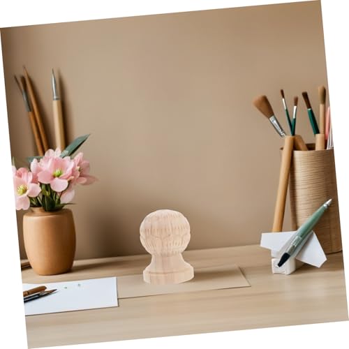 ABOOFAN Holz Säulen Kopf Pineapple Treppenpfosten Kappen Unbehandelte Holz Finials DIY Treppenhaus Dekoration Europäischer Stil Symbolisch für Wohlstand und Einfache Montage für Zuhause von ABOOFAN