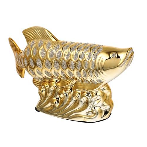 ABOOFAN Keramik Fischfigur Goldener Drache Kreative Deko Tischornament Feng Shui Wohnzimmer Büro Dekoration Klein ABOOFAN Keramik Fischfigur Goldener Drache Kreative Deko Tischornament Feng Shui Wohnzimmer Büro Dekoration Klein von ABOOFAN