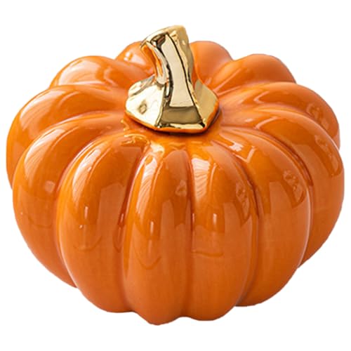 ABOOFAN Keramischer Kürbis Figur Halloween Tischdeko Wiederverwendbar und Bruchsicher für Herbstdekoration Kreatives Wohnaccessoire für Drinnen Perfektes für Freunde und Familie von ABOOFAN