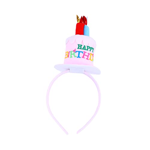 ABOOFAN Stirnband für Kinder Geburtstag Stirnband Erwachsene Kerzen Geburtstagskerze Stirnband geburtstag haarband Geburtstagskuchen Geburtstagshut Kopfbedeckung Rosa von ABOOFAN