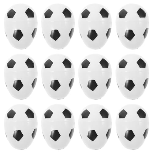 ABOOFAN Kunststoff-Ostereier 12 Leere Sportbälle Eier Fußball Fußball Muster Befüllbare Ostereiersuche Geschenkbox Für Osterkörbchen von ABOOFAN