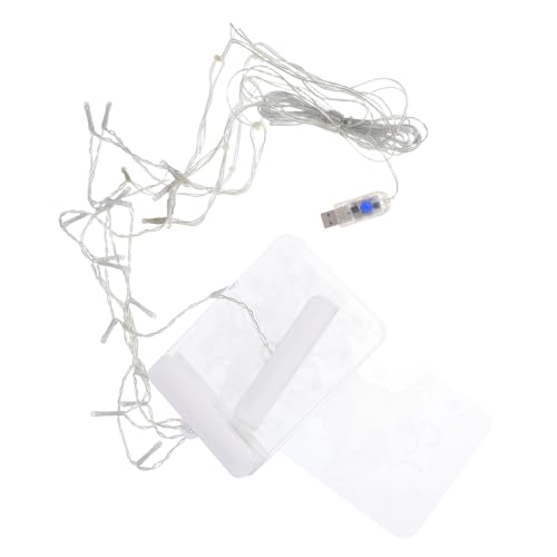 ABOOFAN LED Weihnachtsvorhang Fensterbeleuchtung mit Fernbedienung Warmweiß Schneemann-motiv Dekorative Lichterkette für Weihnachten Schlafzimmer Party Vielseitige Innenraum-dekoration von ABOOFAN