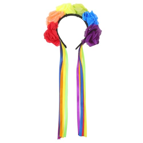 ABOOFAN Lgbt Regenbogen Blumen Haarreif mit Bändern für Pride Month Kopfschmuck für Partys und Events Verziert mit Farbenfrohen Rosen für Einen Eleganten Look ABOOFAN Lgbt Regenbogen Blumen Haarreif mit Bändern für Pride Month Kopfschmuck für Partys und Events Verziert mit Farbenfrohen Rosen für Einen Eleganten Look von ABOOFAN