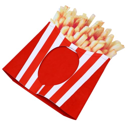 ABOOFAN Lustiger French fries hut aus Filz für Erwachsene Neuartige Kopfbedeckung Wiederverwendbar Food design Kopfbedeckung für Karneval Geburtstag Fotoshootings und Fasching von ABOOFAN
