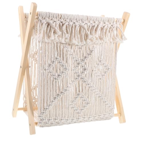 ABOOFAN Macrame Zeitschriftenhalter aus Baumwollseil Woven Aufbewahrungskorb für Bücher Zeitungen und Briefe Stilvolle Dekoration für Büro Schlafzimmer und Kinderzimmer von ABOOFAN