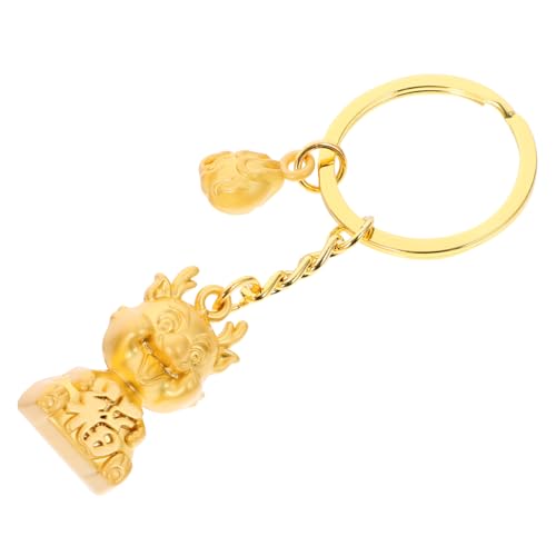 ABOOFAN Metall Schlüsselanhänger Goldfarbener Drache Anhänger Langlebiges Design Geschenkidee für Freunde Tasche Auto Dekoration Chinesisches Neujahr Glücksbringer Animal Keychain von ABOOFAN