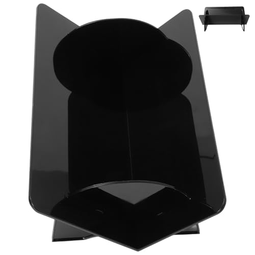 ABOOFAN Multi Functional Vinyl Record Holder Schallplatten Aufbewahrung und Präsentation Organizer für Bücher Magazine und Stabiler Desktop Rack aus Kunststoff Schwarz von ABOOFAN