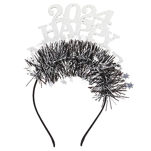 ABOOFAN Neujahrs Stirnband Silbern Elastisch Party Haarschmuck Festlicher Kopfschmuck Für Silvester Feier Weihnachten Feiertage von ABOOFAN