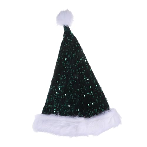 ABOOFAN Pailletten weihnachtsmütze mit Dicker Plüschdoppelung Schimmerndes Design Unisex Weihnachtsmannhut für Party Karneval Tanzauftritte und Festliche Winteranlässe von ABOOFAN