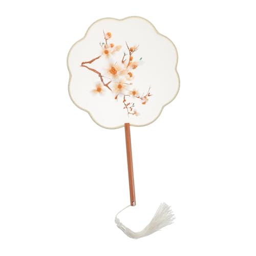 ABOOFAN Runder Fächer Mit Gestickter Blume: Antiker Chinesischer Handfächer Aus Holz Mit Quaste Für Kostüm-musikfestivals – Sommerangebot von ABOOFAN