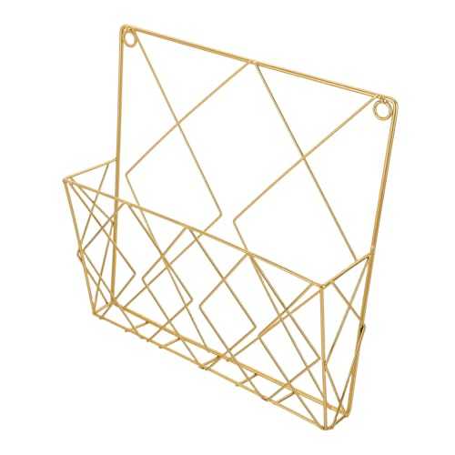 ABOOFAN Schmiedeeisen-wandmagazinständer Zeitschriftenhalter Zum Aufhängen An Der Wand Zeitschriftenständer Zeitschriftenkorbhalter Magazin -display -wandhalterung Golden von ABOOFAN