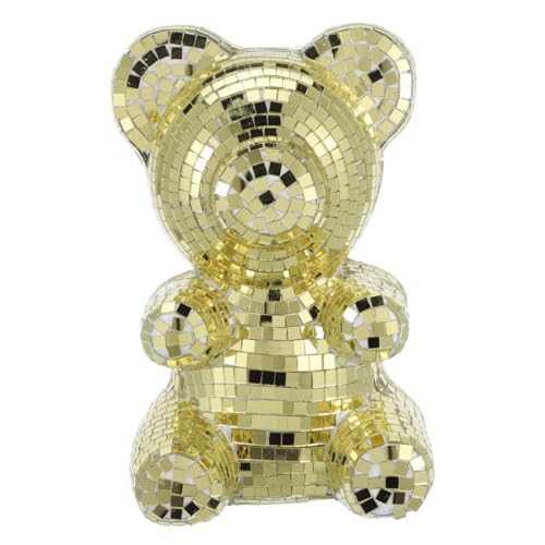 ABOOFAN Spiegeloberfläche Disco Bär Dekoration Große Goldene Disco Bär Figur für Party Bar Hochzeit und Heimdeko und Verschleißfest ABOOFAN Spiegeloberfläche Disco Bär Dekoration Große Goldene Disco Bär Figur für Party Bar Hochzeit und Heimdeko und Verschleißfest von ABOOFAN