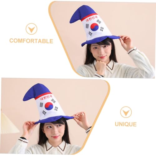 ABOOFAN Südkorea Flaggenhut Plüsch Spitzhut Party Kopfbedeckung Lustige Mütze für Erwachsene Fotorequisit Fasching Karneval Cosplay von ABOOFAN