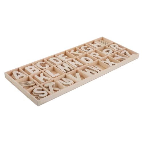 ABOOFAN Unfertiges Holzbuchstaben Set mit Aufbewahrungstablett Mittelgroße Holzbuchstaben für Kleinkinder DIY Bastelmaterial Montessori Holzspielzeug zur Alphabet und Lautschulung ABOOFAN Unfertiges Holzbuchstaben Set mit Aufbewahrungstablett Mittelgroße Holzbuchstaben für Kleinkinder DIY Bastelmaterial Montessori Holzspielzeug zur Alphabet und Lautschulung von ABOOFAN