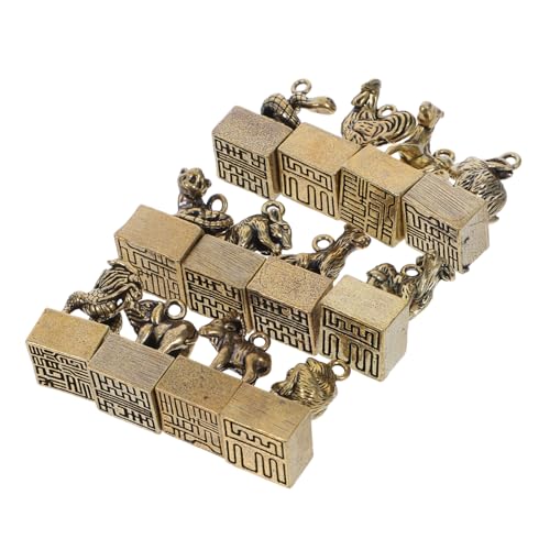 ABOOFAN Vintage Messing Sternzeichen Statue Schlüsselanhänger 12 Stück Set Home Decor Kulturhandwerk ABOOFAN Vintage Messing Sternzeichen Statue Schlüsselanhänger 12 Stück Set Home Decor Kulturhandwerk von ABOOFAN