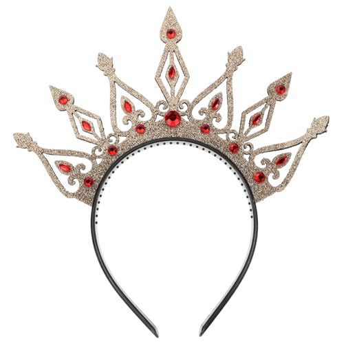 ABOOFAN Vintage Stirnband Damen Goldener Haarschmuck Bequeme Königinkrone für Festivals Partys und Hochzeitsgäste Stilvolles Cosplay Haarschmuck Accessoire von ABOOFAN