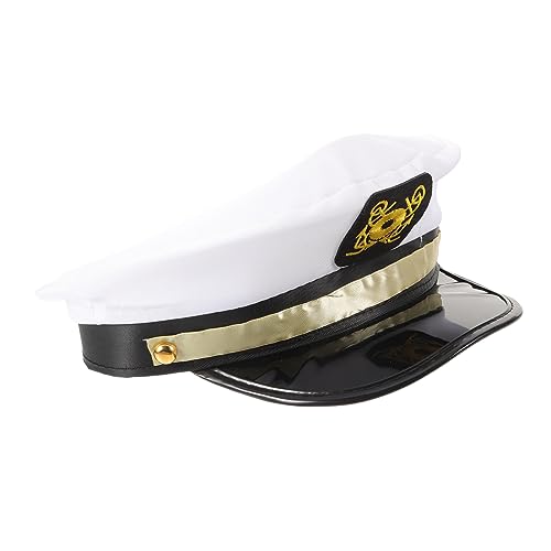 ABOOFAN Weiße Flache Kapitänsmütze Damen Herren Matrosen Partyhut Segler Accessoire Bequemes Cosplay für Yacht Boot Karneval und Fotoshooting ABOOFAN Weiße Flache Kapitänsmütze Damen Herren Matrosen Partyhut Segler Accessoire Bequemes Cosplay für Yacht Boot Karneval und Fotoshooting von ABOOFAN