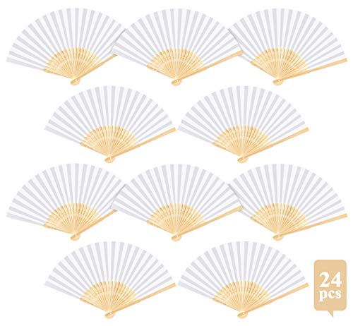ABSOFINE 24 Stk Handfächer Weiß Papier Fächer Hochzeitsfächer faltbar Taschenfächer Faltfächer Klappfächer Gastgeschenk Für Hochzeit Party Geburttag DIY und Wand Dekoration ABSOFINE 24 Stk Handfächer Weiß Papier Fächer Hochzeitsfächer faltbar Taschenfächer Faltfächer Klappfächer Gastgeschenk Für Hochzeit Party Geburttag DIY und Wand Dekoration von ABSOFINE