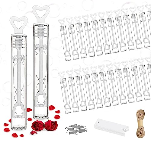 ABSOFINE Seifenblasen Hochzeit, 24 x Herz-Griff Hochzeit Seifenblasen mit 30 Geschenkanhänger & 30m Hanfseil für Tischdeko, Hochzeitsdeko, Guest Gifts, Geburtstag, Party ABSOFINE Seifenblasen Hochzeit, 24 x Herz-Griff Hochzeit Seifenblasen mit 30 Geschenkanhänger & 30m Hanfseil für Tischdeko, Hochzeitsdeko, Guest Gifts, Geburtstag, Party von ABSOFINE