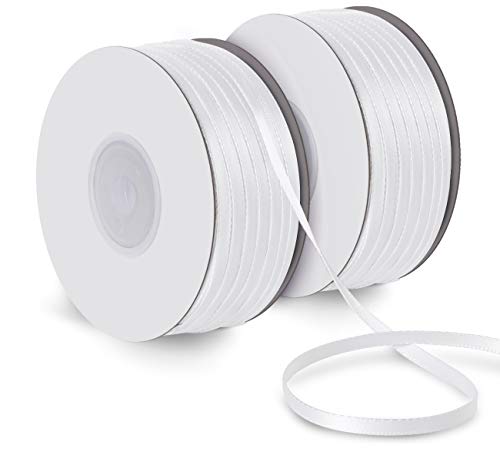 ABSOFINE Satinband 3mm 150M Geschenkband Weiss Doppelsatinband 3mm Schleifenband Geschenkband für Hochzeit Dekoband Handwerk Weihnachten Geschenkverpackung ABSOFINE Satinband 3mm 150M Geschenkband Weiss Doppelsatinband 3mm Schleifenband Geschenkband für Hochzeit Dekoband Handwerk Weihnachten Geschenkverpackung von ABSOFINE