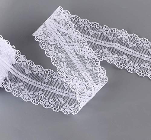 Spitzenbordüre Vintage Spitzenband Weiss Beige Vintage für Hochzeit Tischdeko Basteln Geschenkband (30M) von ABSOFINE
