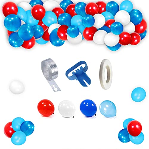 Ballongirlande Kit, Latexballon Ballonzubehör für Partys,Blau, Rot, Weiß mit Streifenband, Blaue Knotenvorrichtung, Weißes Band für party, Hochzeit, Geburtstagsfeierdekoration Geschenk Ballongirlande Kit, Latexballon Ballonzubehör für Partys,Blau, Rot, Weiß mit Streifenband, Blaue Knotenvorrichtung, Weißes Band für party, Hochzeit, Geburtstagsfeierdekoration Geschenk von ABSOK