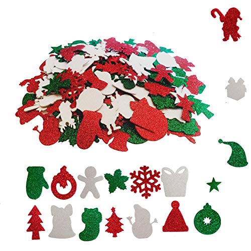 Weihnachten Schaumstoff Aufkleber Selbstklebend Christams Schaum für Weihnachten Party Handwerk Dekoration für Weihnachten Party und Urlaub Dekoration (192 Stück) von ABSOK