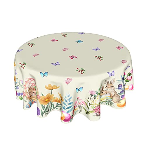 ABSOP Oster-Tischdecke, rund, 152 cm, Frühlingsblumen-Tischdecke, Bauernhaus, Hase, Oster-Tischdecke für Esszimmer, Küche, Urlaub, Picknick, Party, Innen- oder Außendekoration ABSOP Oster-Tischdecke, rund, 152 cm, Frühlingsblumen-Tischdecke, Bauernhaus, Hase, Oster-Tischdecke für Esszimmer, Küche, Urlaub, Picknick, Party, Innen- oder Außendekoration von ABSOP