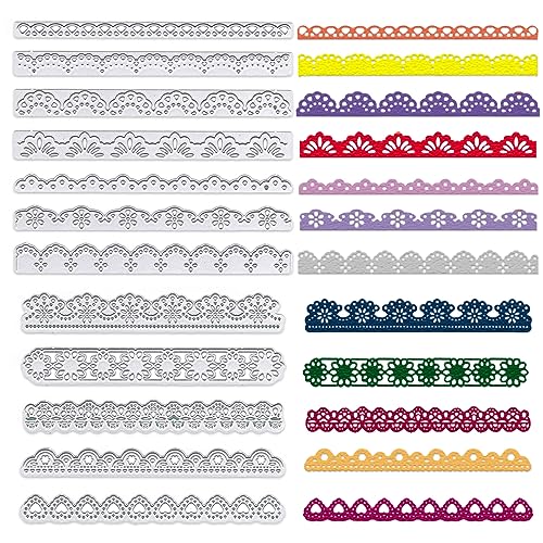 ABTOLS 12 Stück Metall-Stanzformen, Blumenrand, Bordüre, Prägeschablonen, Spitzenbordüre, Vorlage für Karten, Scrapbooking und Bastelarbeiten, Album, Papierkarten-Dekoration ABTOLS 12 Stück Metall-Stanzformen, Blumenrand, Bordüre, Prägeschablonen, Spitzenbordüre, Vorlage für Karten, Scrapbooking und Bastelarbeiten, Album, Papierkarten-Dekoration von ABTOLS