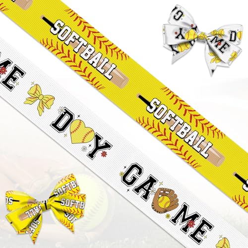 ABTOLS 2 Rollen 9,1 m Softball-Bänder, 12,7 cm, gelb-weiße Kugel, Ripsbänder, Sportspiel, dekorative Verpackung, Bastelband für Sport-Team-Dekoration und Themenparty-Dekorationen ABTOLS 2 Rollen 9,1 m Softball-Bänder, 12,7 cm, gelb-weiße Kugel, Ripsbänder, Sportspiel, dekorative Verpackung, Bastelband für Sport-Team-Dekoration und Themenparty-Dekorationen von ABTOLS