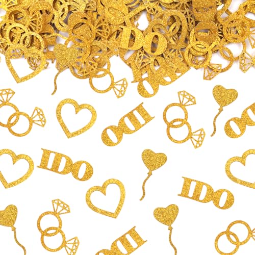 ABTOLS 200 Stück Gold Hochzeit Tischkonfetti, Hochzeit Glitzer Papier Herz Diamant Ring Konfetti für Brautdusche Dekor I Do Konfetti für Verlobung Party Tisch Streudekoration ABTOLS 200 Stück Gold Hochzeit Tischkonfetti, Hochzeit Glitzer Papier Herz Diamant Ring Konfetti für Brautdusche Dekor I Do Konfetti für Verlobung Party Tisch Streudekoration von ABTOLS