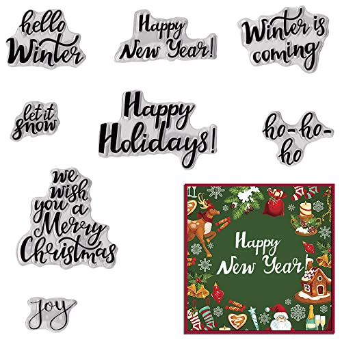 ABTOLS Frohe Weihnachten Clear Stamps für Kartenherstellung und Fotoalbum Dekorationen, Happy New Year Words Winter Gruß Clear Rubber Stamps for Card Making Decoration and DIY Scrapbooking ABTOLS Frohe Weihnachten Clear Stamps für Kartenherstellung und Fotoalbum Dekorationen, Happy New Year Words Winter Gruß Clear Rubber Stamps for Card Making Decoration and DIY Scrapbooking von ABTOLS