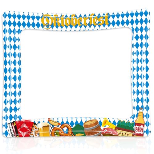 ABTOLS Oktoberfest Photo Booth Frame, Bayerische Deutsche Bierparty Aufblasbare Photo Booth Requisiten für Oktoberfest Party Dekorationen, Bayerische Bier Party Photo Booth Selfie Rahmen Dekorationen von ABTOLS