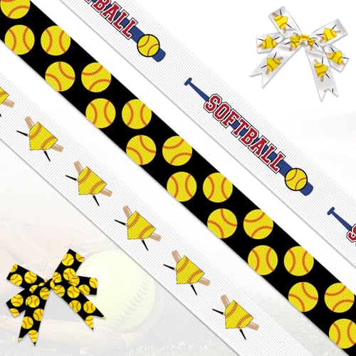 ABTOLS Softball-Bänder, 12,7 cm, Gelb, Schwarz, Weiß, Kugel, Ripsbänder, Sport, dekoratives Wickelband, Bastelband für Sport-Team-Dekoration und Mottoparty-Dekorationen, 3 Rollen ABTOLS Softball-Bänder, 12,7 cm, Gelb, Schwarz, Weiß, Kugel, Ripsbänder, Sport, dekoratives Wickelband, Bastelband für Sport-Team-Dekoration und Mottoparty-Dekorationen, 3 Rollen von ABTOLS