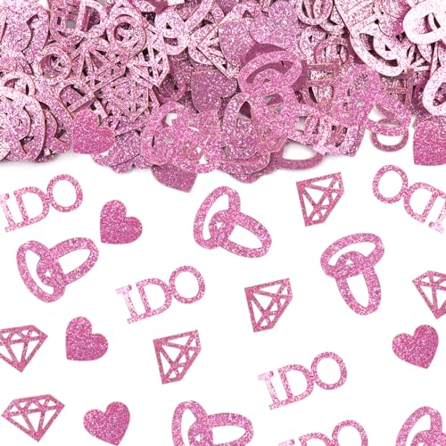 ABTOLS Tischkonfetti für Hochzeiten, rosafarbenes Glitzer-Papier, Herz-Diamant-Ring-Konfettis für Brautparty, Dekoration, I Do-Konfetti für Valentinstag, Verlobung, Party, Tischstreuung, 200 Stück ABTOLS Tischkonfetti für Hochzeiten, rosafarbenes Glitzer-Papier, Herz-Diamant-Ring-Konfettis für Brautparty, Dekoration, I Do-Konfetti für Valentinstag, Verlobung, Party, Tischstreuung, 200 Stück von ABTOLS