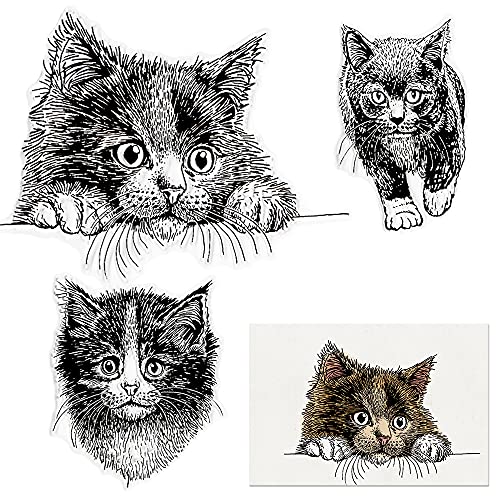 Transparente Silikon-Stempel mit Katzen-Motiven, 3 niedliche Katzen-Tier-Stempel für Kartengestaltung, Dekoration, DIY, Scrapbooking, Silikon, transparent, Siegelstempel, Albumdekoration, Handwerk Transparente Silikon-Stempel mit Katzen-Motiven, 3 niedliche Katzen-Tier-Stempel für Kartengestaltung, Dekoration, DIY, Scrapbooking, Silikon, transparent, Siegelstempel, Albumdekoration, Handwerk von ABTOLS