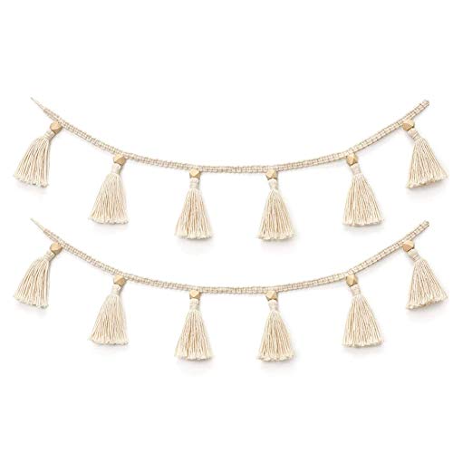 Handgemachte gewebte Quaste Holzperlen Bauchkorb dekorative Wandbehänge für Home Nursey Room Decor Handgemachte gewebte Quaste Holzperlen Bauchkorb dekorative Wandbehänge für Home Nursey Room Decor von ABenxxou