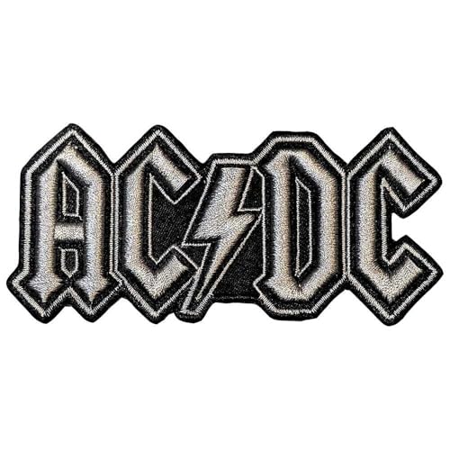 AC/DC Gewebtes Logo zum Aufbügeln, silber, Einheitsgröße von AC/DC