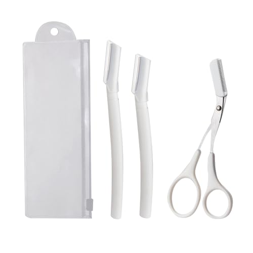 ACAGALA 3PCS Augenbraue Trimmen Set Sicherheit Augenbraue Rasiermesser Stirn Trimmen Schere Augenbrauen Pflege Werkzeuge Augenbraue Trimmer Rasierer von ACAGALA