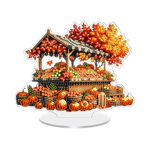 ACAREY Diamond Painting Fensterbilder, DIY Diamond Painting Fensterdeko Herbst Deko, 5D Beidseitig Hängedeko Frühling Fensterbilder Anhänger Kit, Diamant Malerei Basteln Fenster, Herbst Deko (01) von ACAREY